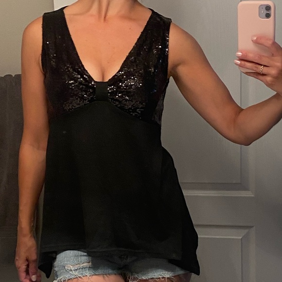 Black sequin summer tank top 🖤🖤 - Picture 2 of 8